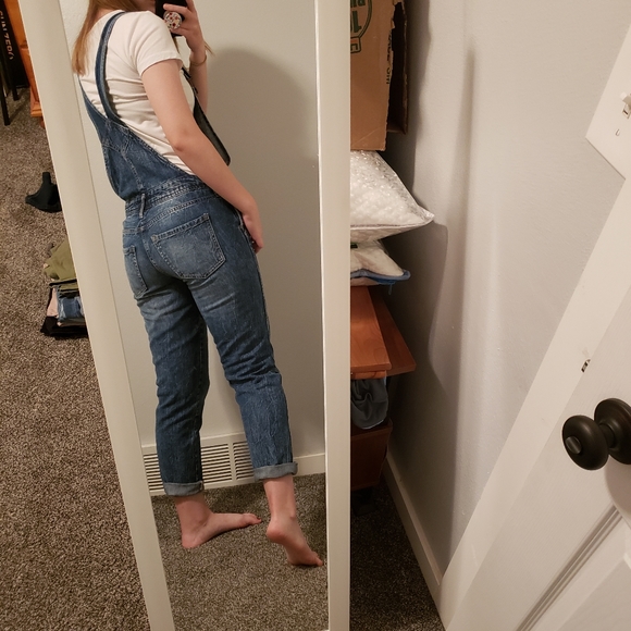 Aeropostale Dark Wash Ripped Denim Overalls - Picture 3 of 3
